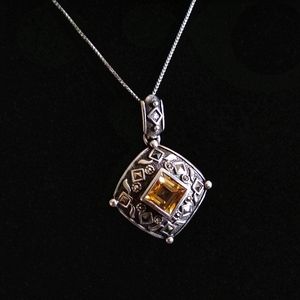 SS Geometric Marcasite pendant necklace